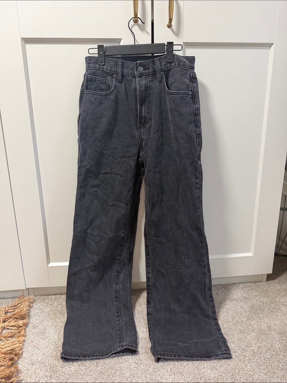 Denim Forum Black The Farrah High Rise Wide Jeans